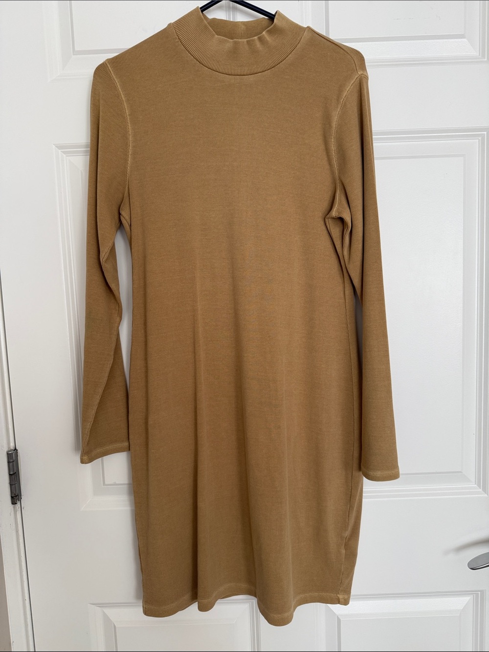 Old Navy Camel Long Sleeve Mock Neck Knit Dress
